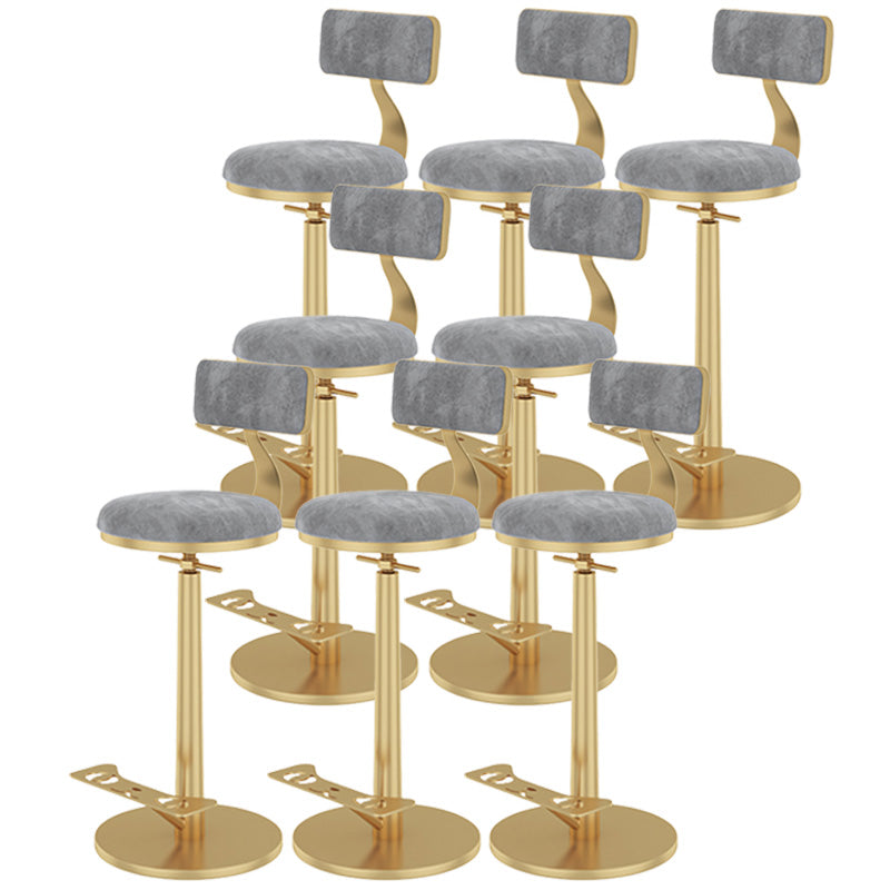 Indoor Footrest Counter Chair Adjustable Height Metal Swivel Counter Bar Stool