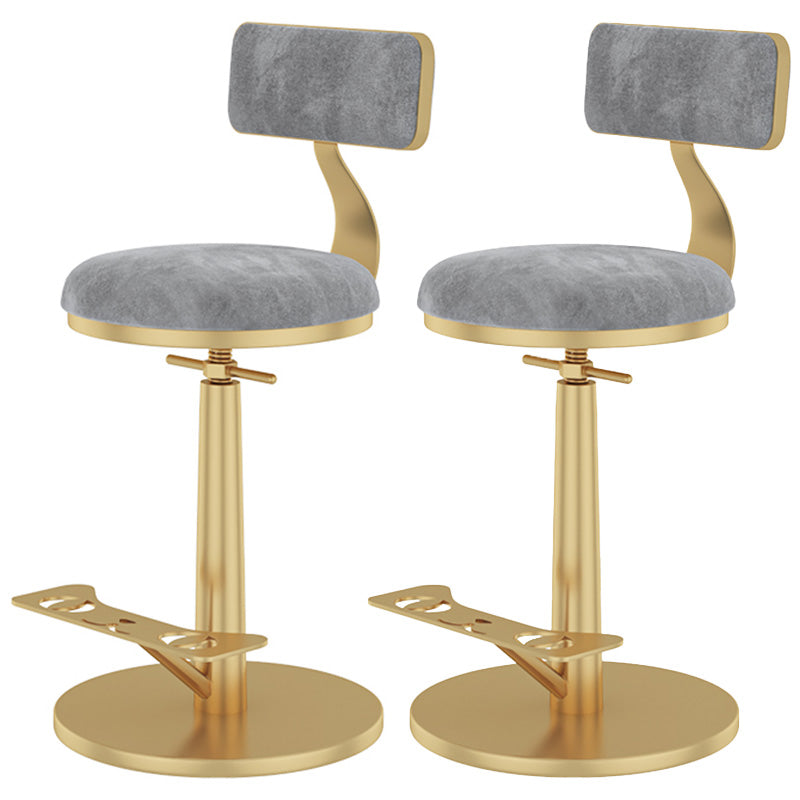 Indoor Footrest Counter Chair Adjustable Height Metal Swivel Counter Bar Stool