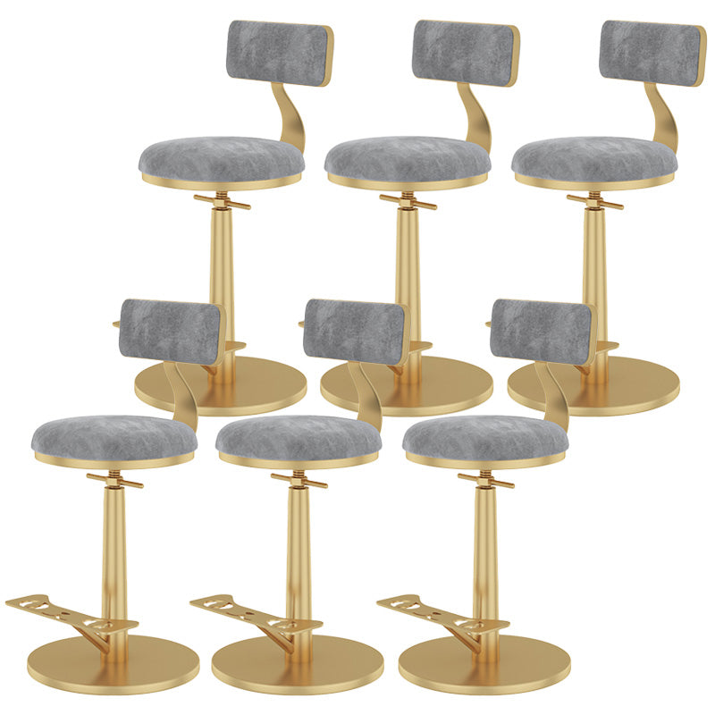 Indoor Footrest Counter Chair Adjustable Height Metal Swivel Counter Bar Stool