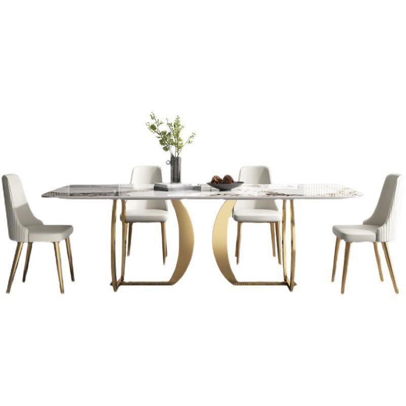 Designer Style Sintered Stone Top Dining Set Rectangle 1/2/5/7 Pieces Dining Table Set