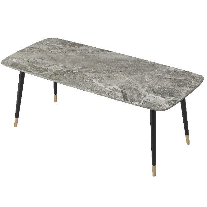 Rectangle Shape Luxury Dining Table Grey Fixed Table with Sintered Stone