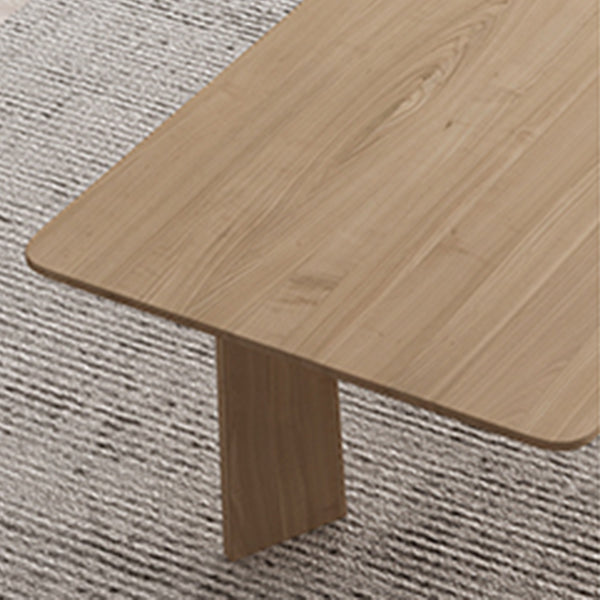 4 Natural Finish Legs Dining Table Modern Solid Wood Rectangle Dining Table