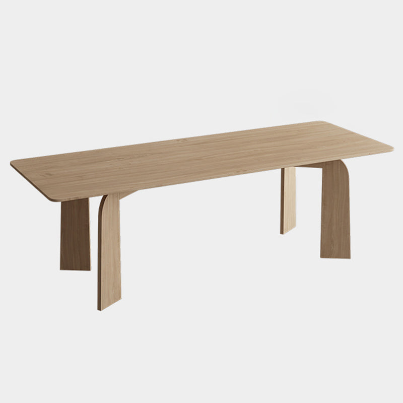 4 Natural Finish Legs Dining Table Modern Solid Wood Rectangle Dining Table