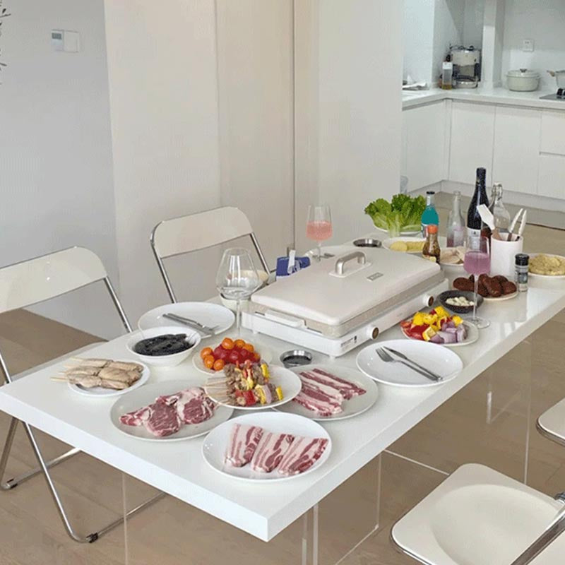 Simple Style Dining Table Acrylic Legs Table Home Rectangle Dining Table