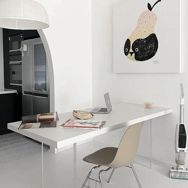Simple Style Dining Table Acrylic Legs Table Home Rectangle Dining Table