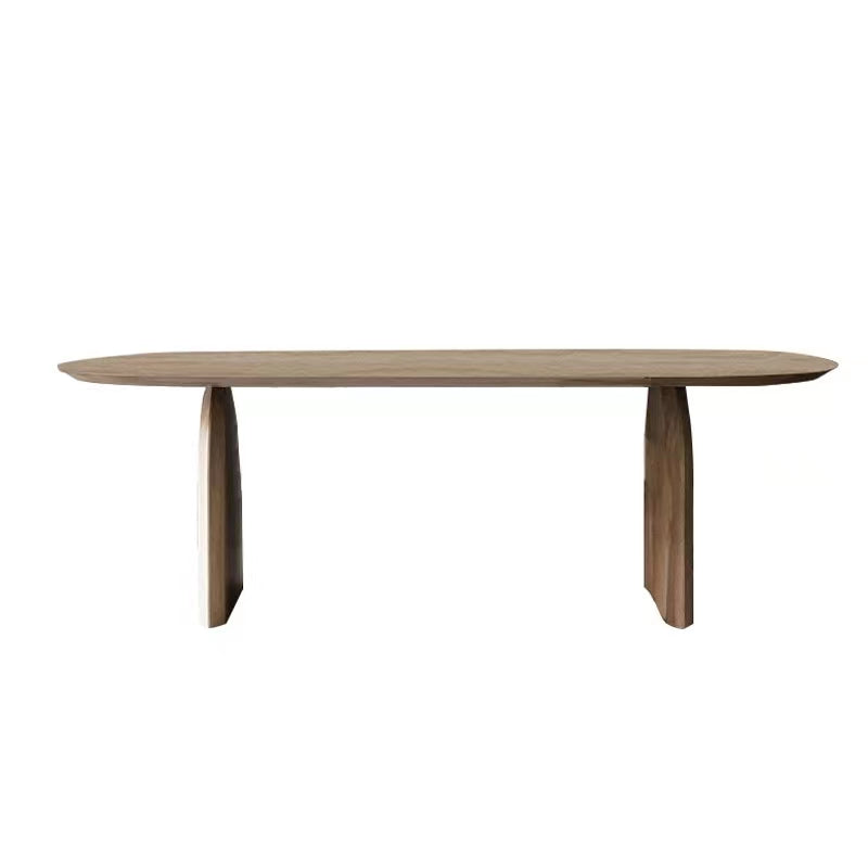 Living Room Two Legs Dining Table Modern Solid Wood Oval Dining Table