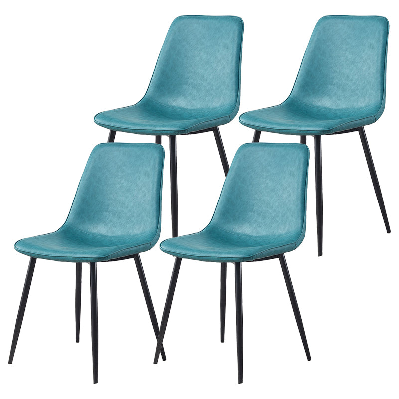 Armless Side Chairs Modern Faux Leather Kitchen Chairs for Dining Room