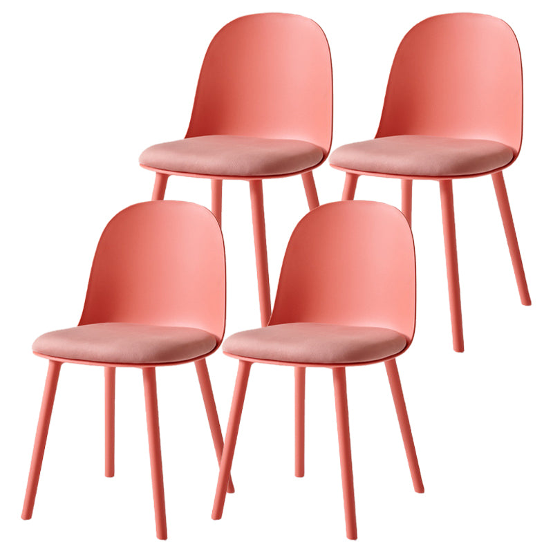 Contemporary Plastic Side Chair Solid Back Kitchen Dining Room Chair