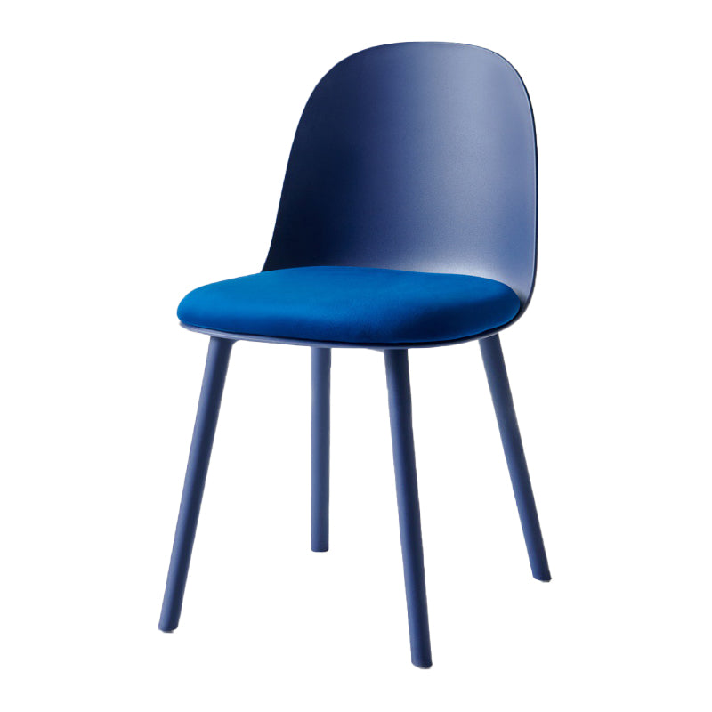 Contemporary Plastic Side Chair Solid Back Kitchen Dining Room Chair
