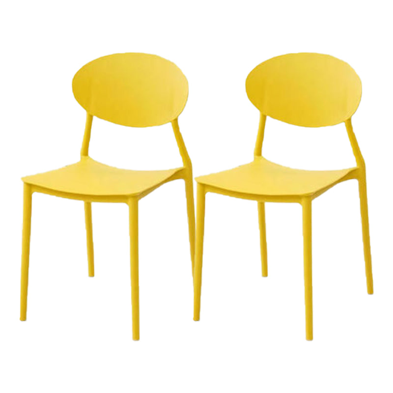 Contemporary Stackable Side Chair Plastic Open Back Dining Chair