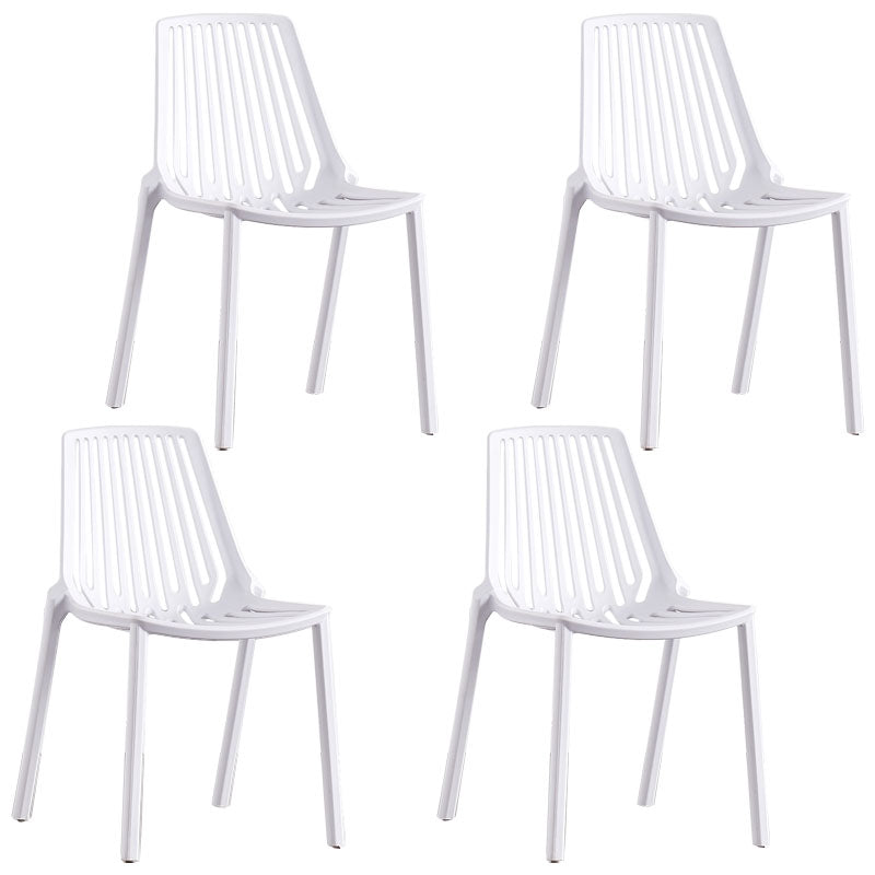 Contemporary Plastic Side Chair Slat Back Kitchen Dining Room Chair