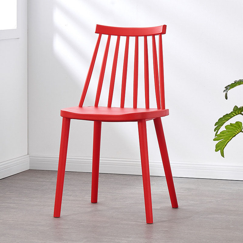 Plastic Contemporary Side Chair Slat Back Kitchen Dining Room Chair
