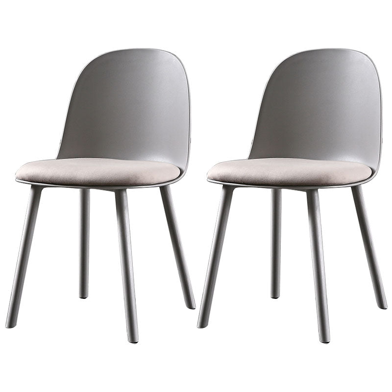 Upholstered Dining Chair Glam Style Plastic Side Chair for Dining Room