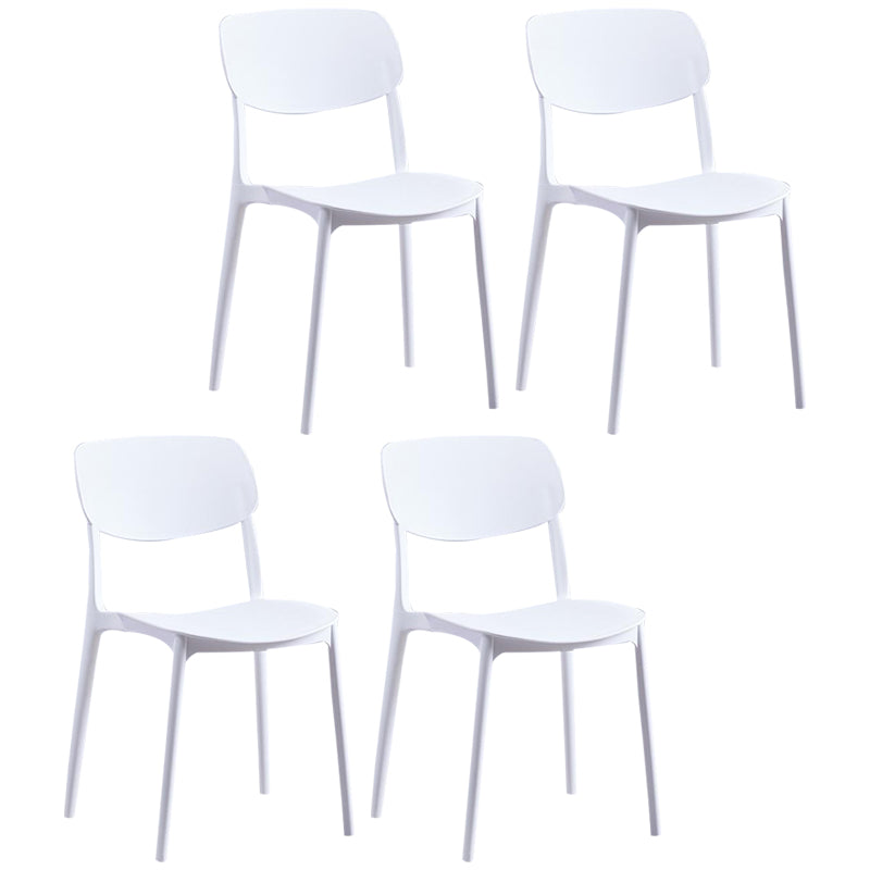 Contemporary Plastic Armless Chair Open Back Kitchen Dining Room Chair