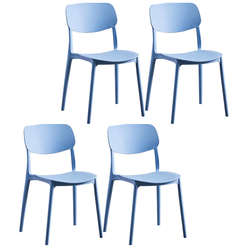 Contemporary Plastic Armless Chair Open Back Kitchen Dining Room Chair