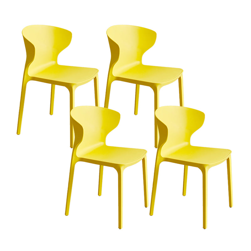 Contemporary Plastic Side Chair Wingback Kitchen Dining Room Chair