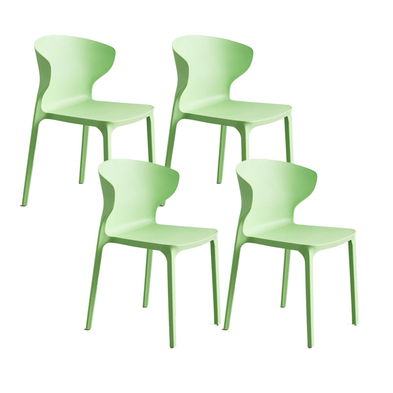 Contemporary Plastic Side Chair Wingback Kitchen Dining Room Chair