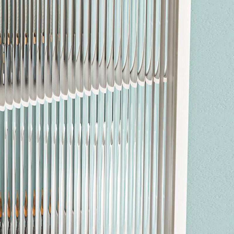 Contemporary Metal Standard Bookcase Closed Back Vertical Bookcase with Glass Door