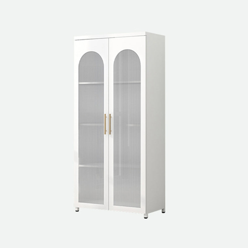 Contemporary Metal Standard Bookcase Closed Back Vertical Bookcase with Glass Door