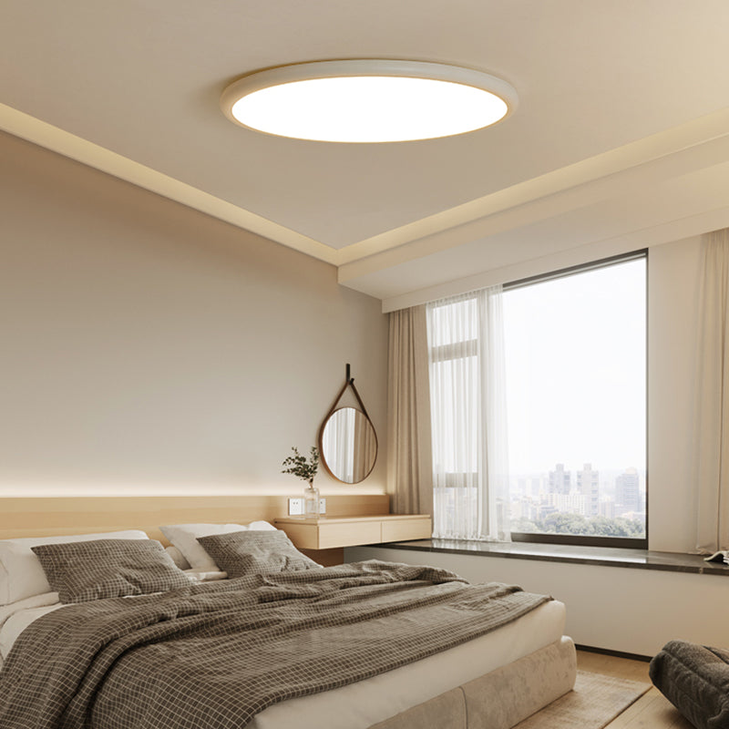 Modern Style Geometry Shape Ceiling Fixture Metal One Light Ceiling Mounted Light in White