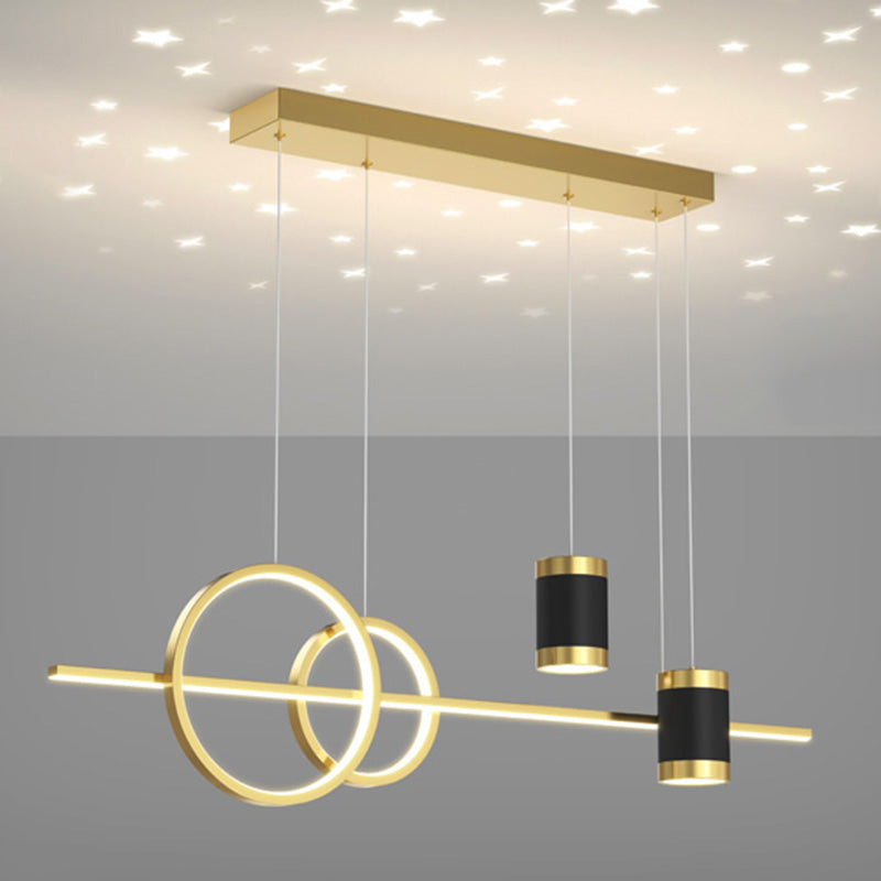 Contemporary Style Linear Island Lighting Ideas Metal 5- Light Island Pendant Lights