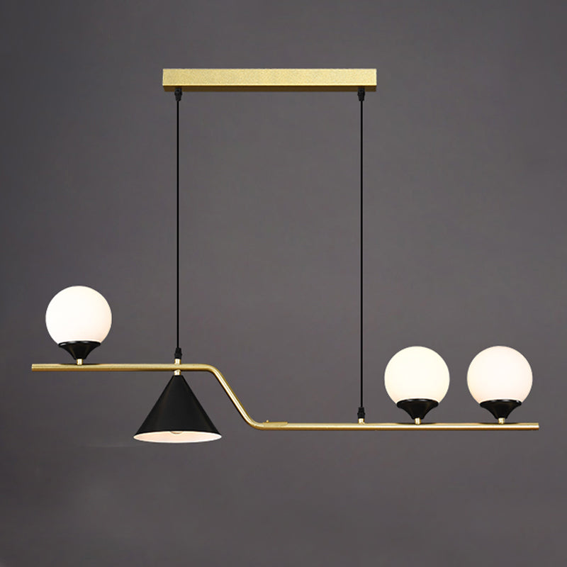 Contemporary Style Spherical Hanging Pendant Lights Glass Island Lights
