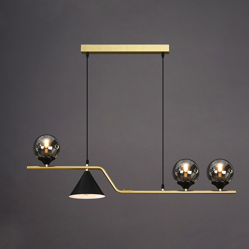 Contemporary Style Spherical Hanging Pendant Lights Glass Island Lights