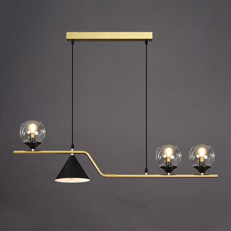 Contemporary Style Spherical Hanging Pendant Lights Glass Island Lights