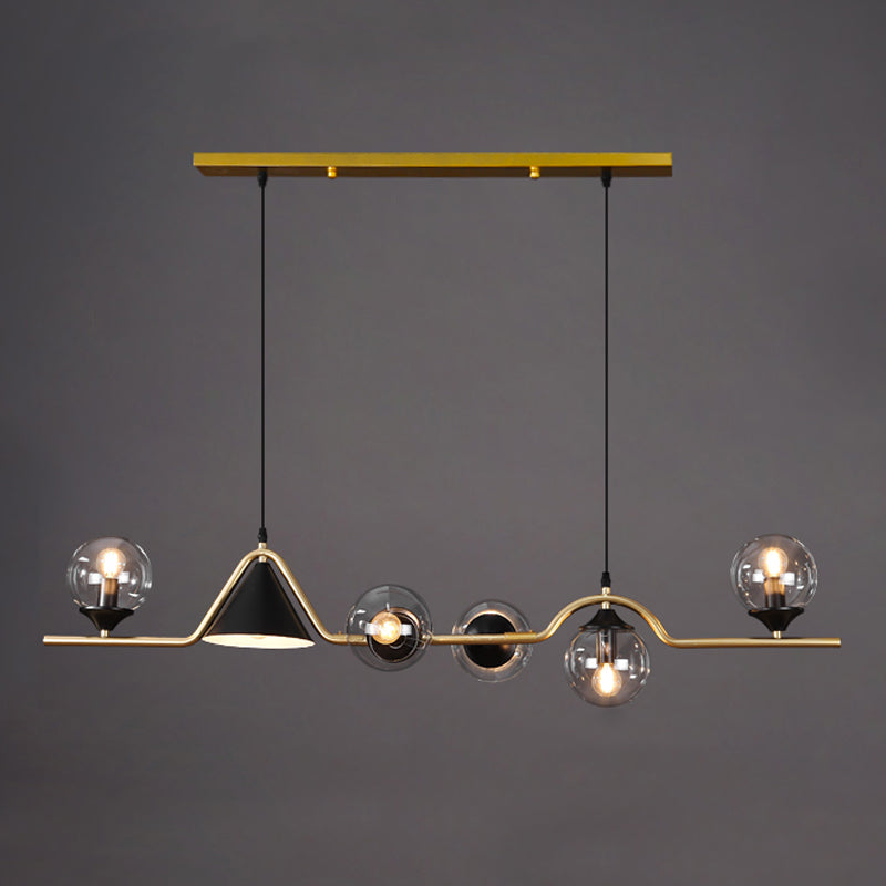 Contemporary Style Spherical Hanging Pendant Lights Glass Island Lights