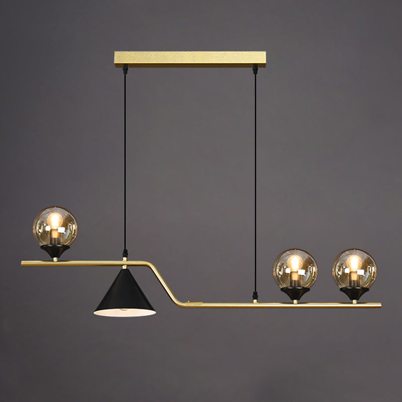 Contemporary Style Spherical Hanging Pendant Lights Glass Island Lights