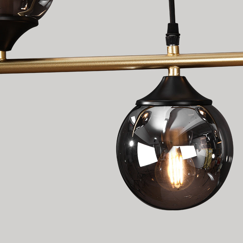 Contemporary Style Spherical Hanging Pendant Lights Glass Island Lights