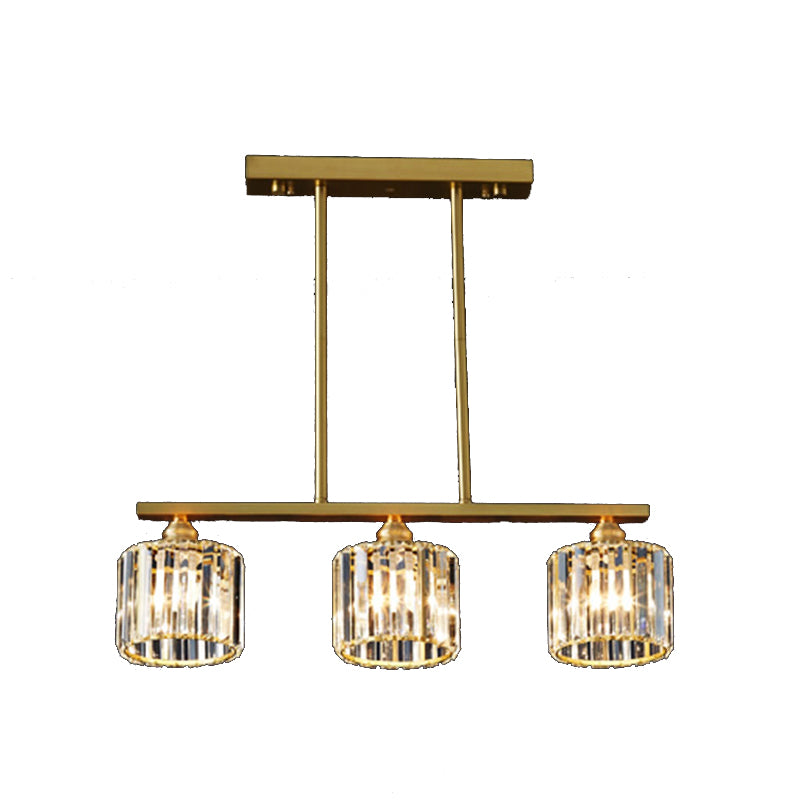 Contemporary Style Cylinder Shape Island Lights Crystal Island Lighting