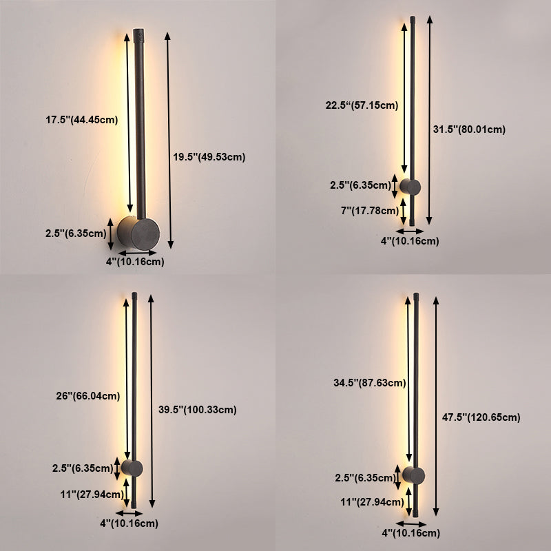 Metal Linear Shade Wall Sconce Modern Style 1- Light Wall Mounted Light in Black