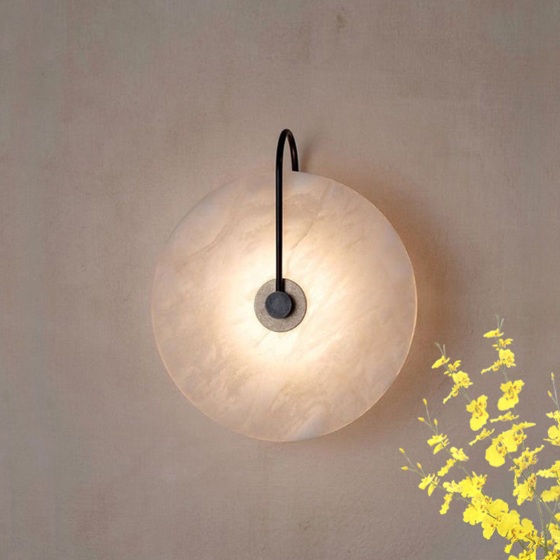 Modern Style Round Wall Mounted Lamps Stone 1 Light Wall Lighting Ideas
