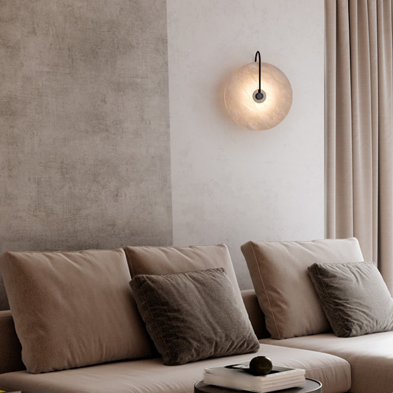 Modern Style Round Wall Mounted Lamps Stone 1 Light Wall Lighting Ideas