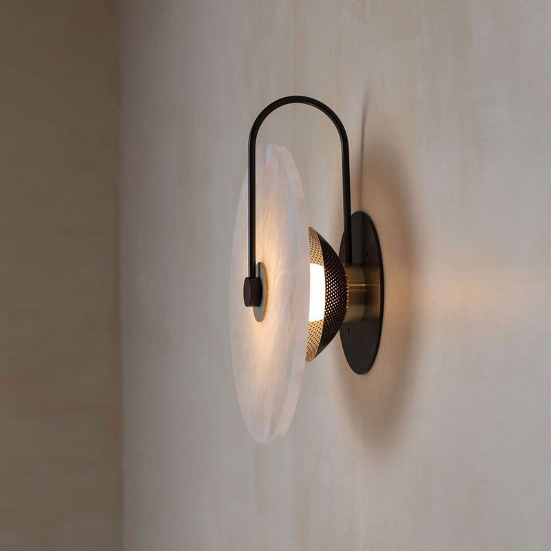 Modern Style Round Wall Mounted Lamps Stone 1 Light Wall Lighting Ideas