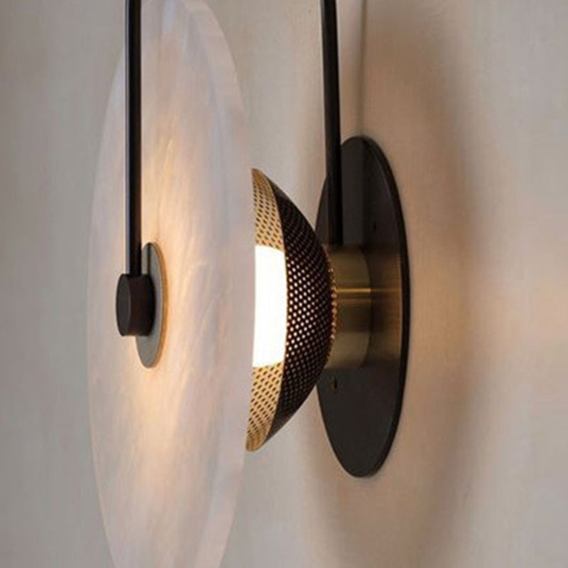 Modern Style Round Wall Mounted Lamps Stone 1 Light Wall Lighting Ideas