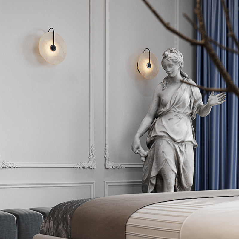 Modern Style Round Wall Mounted Lamps Stone 1 Light Wall Lighting Ideas
