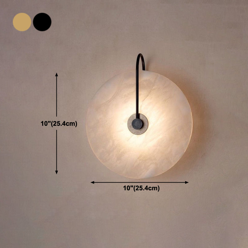 Modern Style Round Wall Mounted Lamps Stone 1 Light Wall Lighting Ideas