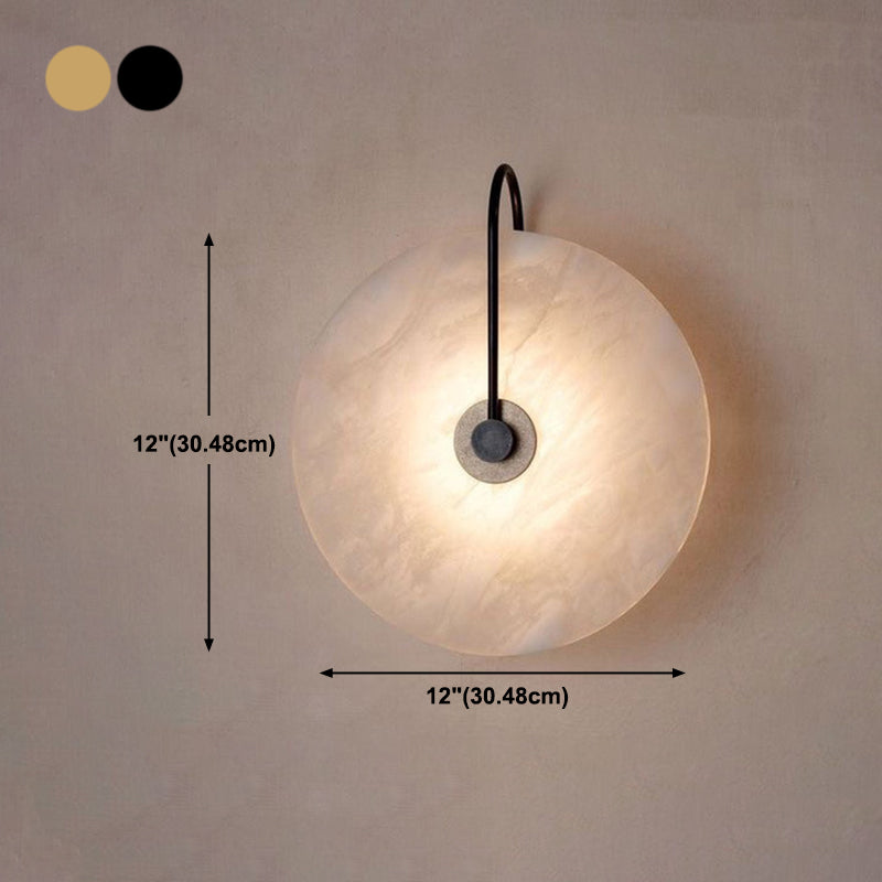 Modern Style Round Wall Mounted Lamps Stone 1 Light Wall Lighting Ideas