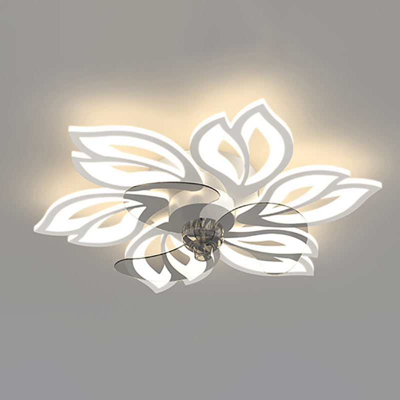 Modern Style Ceiling Fan Light LED Ceiling Mount Lamp with Acrylic Shade for Living Room