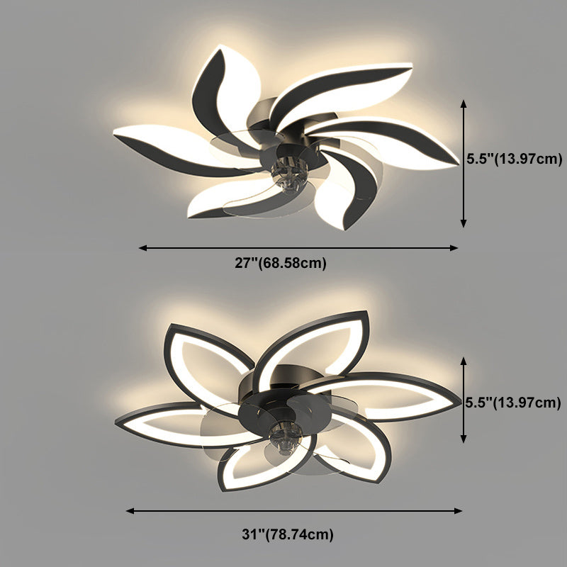 Modern Style Ceiling Fan Light LED Ceiling Mount Lamp with Acrylic Shade for Living Room