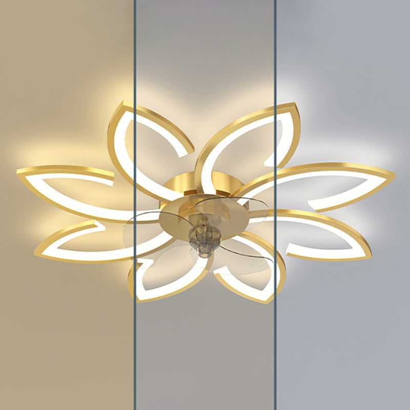 Modern Style Ceiling Fan Light LED Ceiling Mount Lamp with Acrylic Shade for Living Room