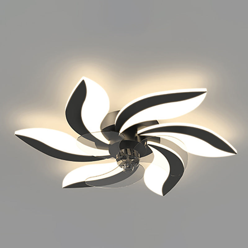 Modern Style Ceiling Fan Light LED Ceiling Mount Lamp with Acrylic Shade for Living Room