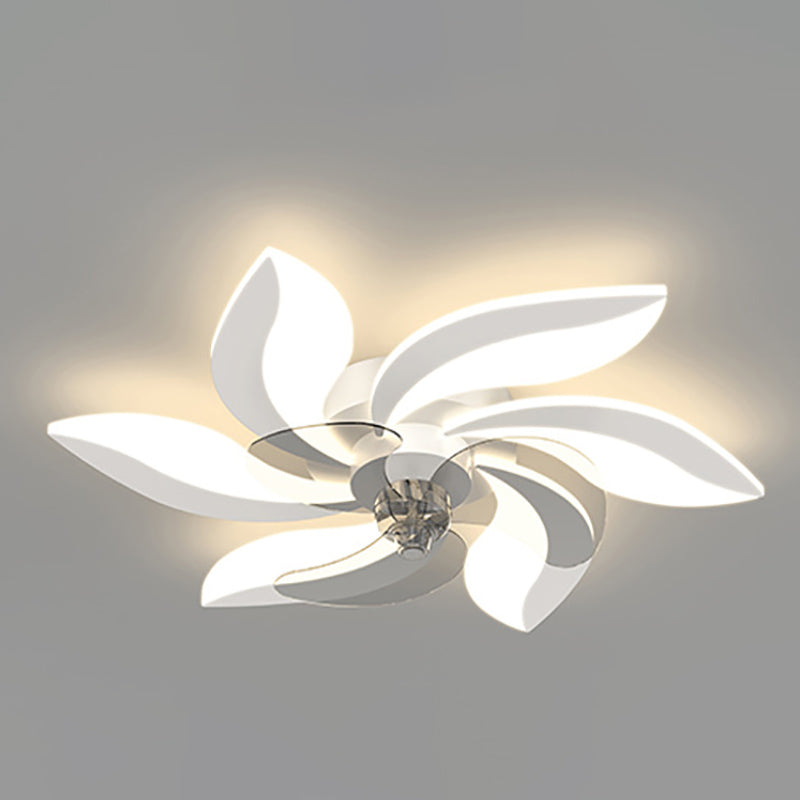 Modern Style Ceiling Fan Light LED Ceiling Mount Lamp with Acrylic Shade for Living Room