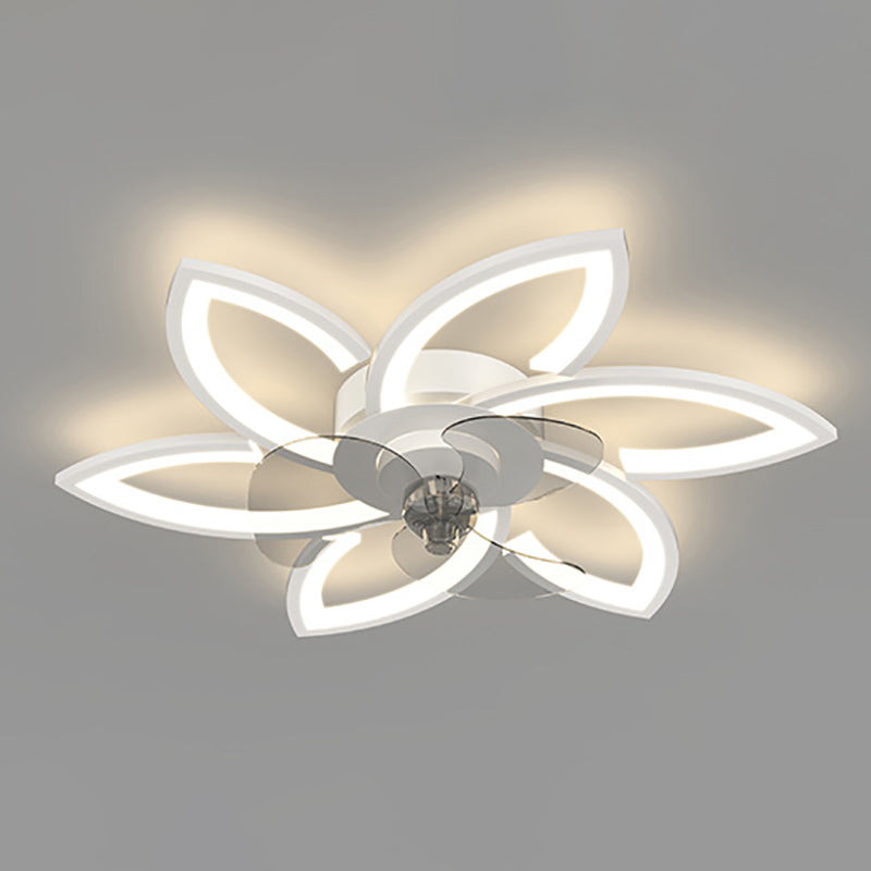 Modern Style Ceiling Fan Light LED Ceiling Mount Lamp with Acrylic Shade for Living Room