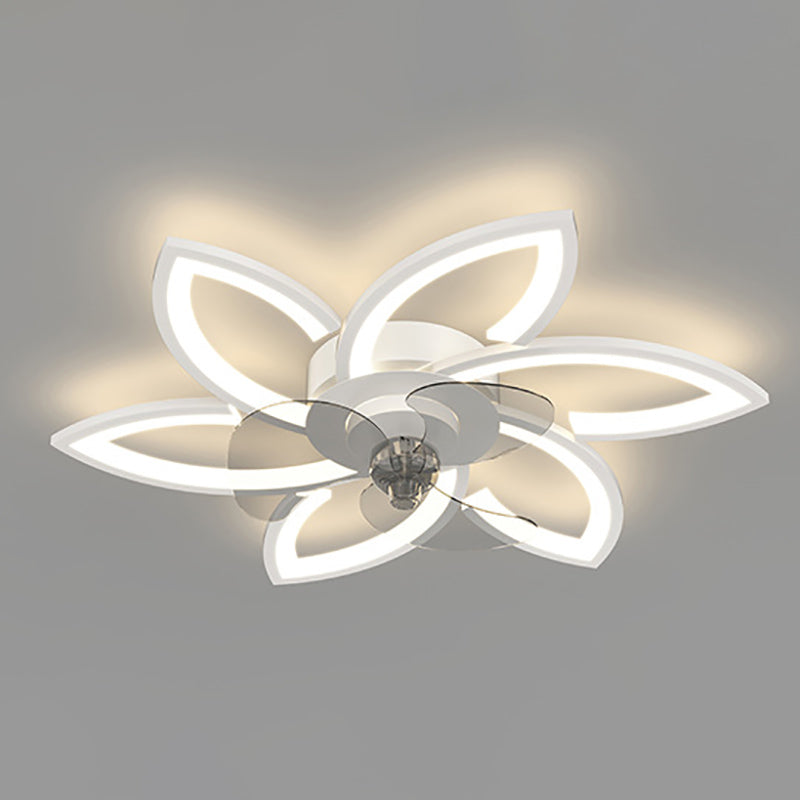 Modern Style Ceiling Fan Light LED Ceiling Mount Lamp with Acrylic Shade for Living Room