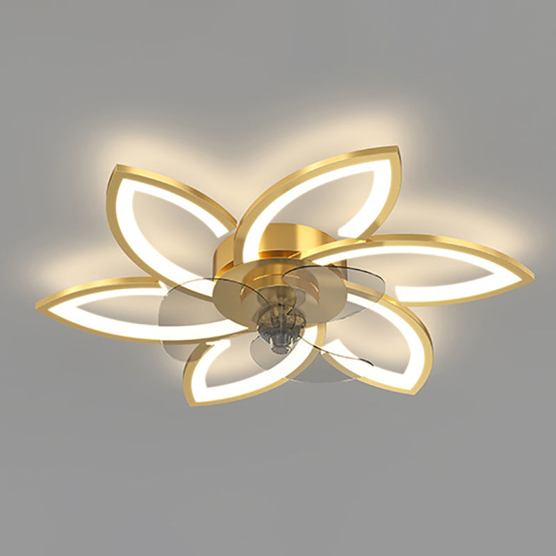 Modern Style Ceiling Fan Light LED Ceiling Mount Lamp with Acrylic Shade for Living Room
