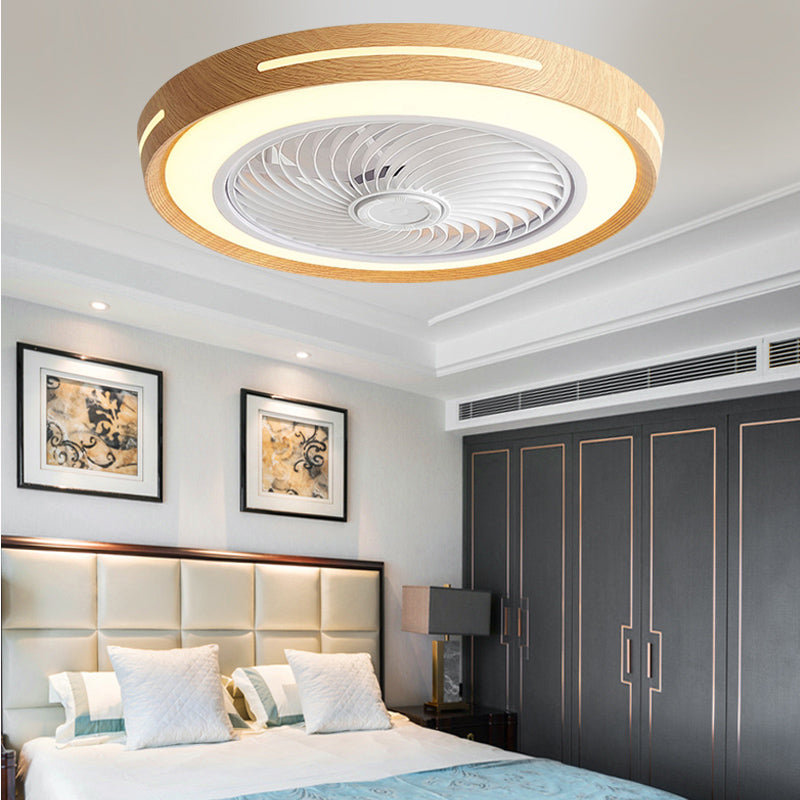 Nordic Style Ceiling Fan Lamp Geometry Ceiling Fan Light with Acrylic Shade for Bedroom