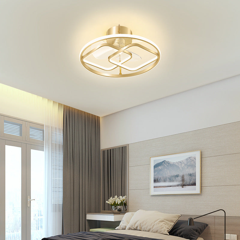 Mutil Lights Ceiling Fan Light Modern LED Ceiling Mount Lamp with Plastic for Bedroom